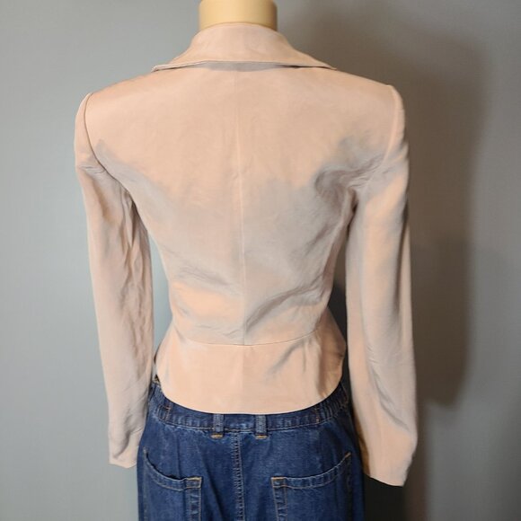 Sutton Studio Silk Jacket Size 6 Parisian Crossover Button Collared Coquette - Picture 6 of 8